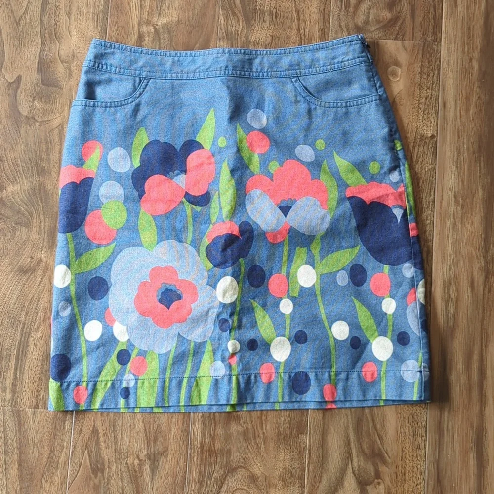 Boden 100% Cotton Floral Skirt